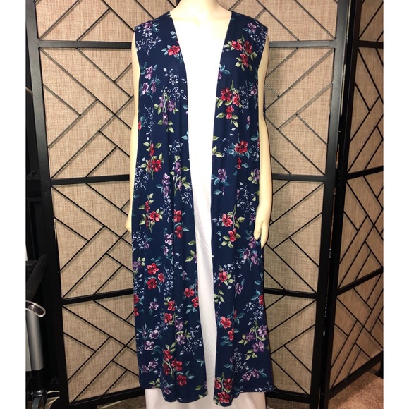 LuLaRoe Floral Long Sleeveless Kimono